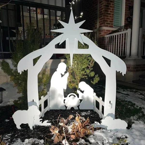 Outdoor Nativity Scene Set – Weather-Resistant Christmas Yard Display with Holy Family Figurines | Thomler
