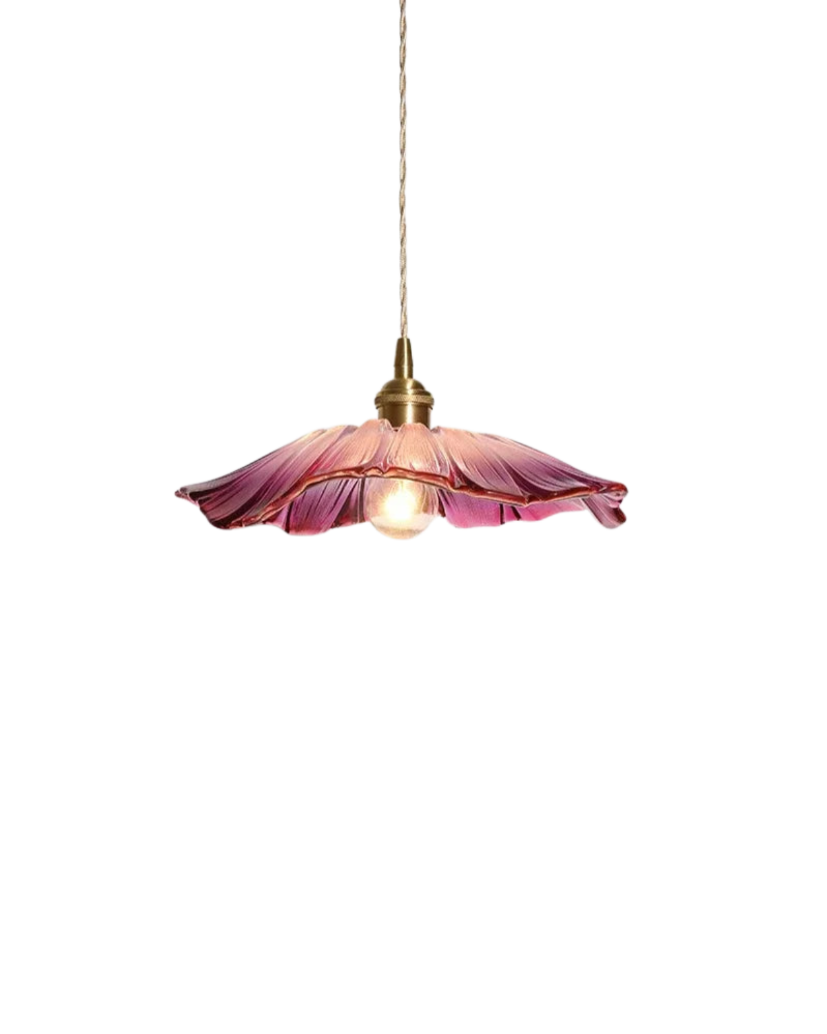 Sculpturale glazen hanglamp met messing fitting en warm licht – artistieke design plafondlamp voor eetkamer en woonkamer | Sansoti