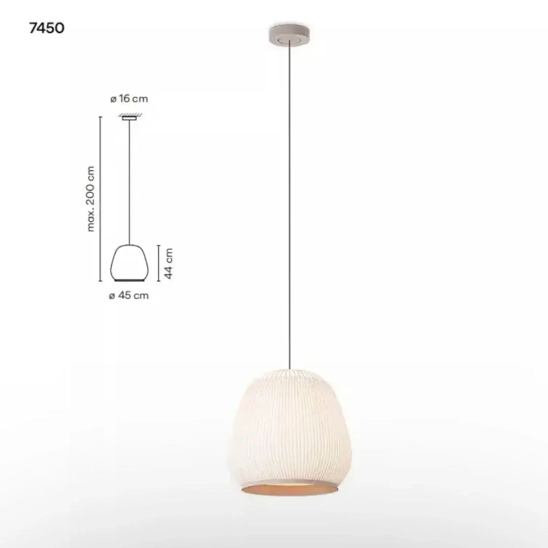 Pendant Light 45.0 cm 17.7" Lycra Beige Dining Room Scandinavian Hanging Ceiling Lamp | Thomler