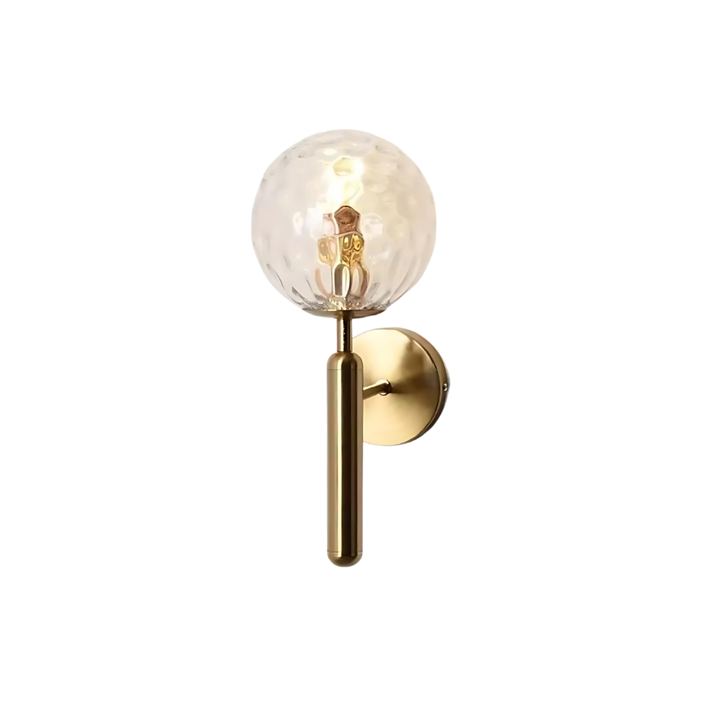Wall Lamp Glass Globe 5.5 in Black Gold Bedroom Hallway Ambient Lighting Fixture Modern Minimalist Sconce | Thomler