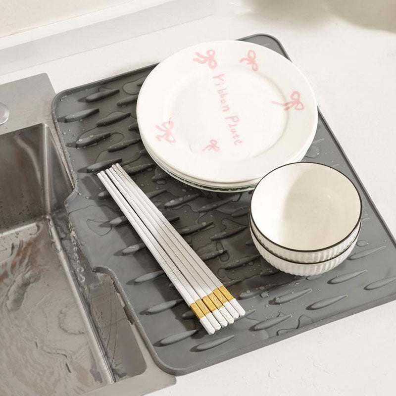 Drying Mat Silicone 40.0 cm Kitchen Countertop Heat Resistant Dish Drainer Non Slip Quick Drying Protector | Thomler