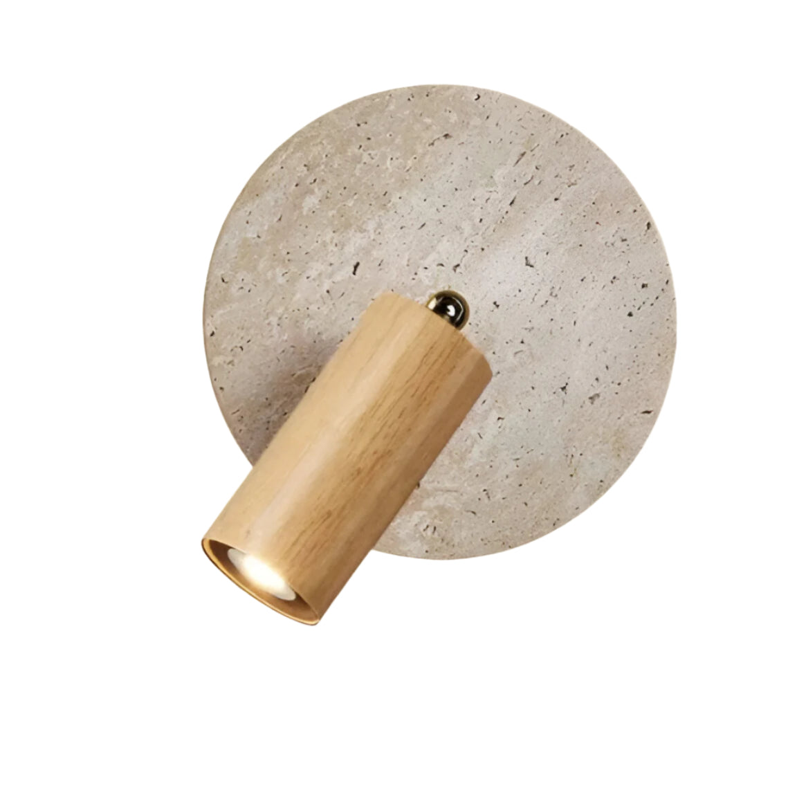 Wall Lamp Travertine Stone 7.1 in Rotatable Warm Light Bedroom Reading Accent Lighting Fixture | Thomler