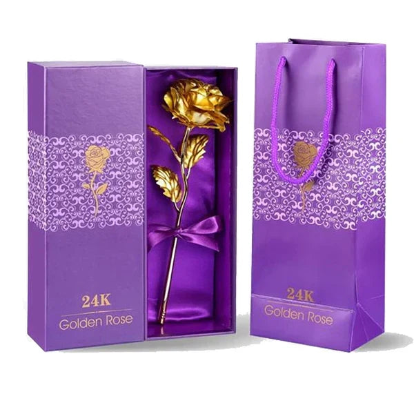Gold-Plated Preserved Rose in Presentation Box – Timeless Keepsake for Anniversary, Mother's Day, Valentine's Day | Thomler
