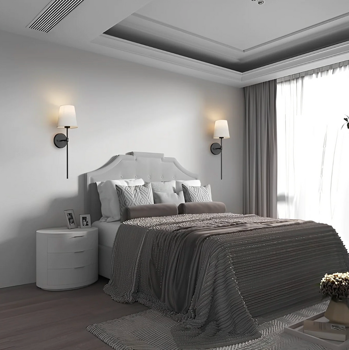 Rechargeable LED Wall Sconce with Remote Control | Cordless Metal Fixture for Hallway Bedroom Stairway Accent Lighting | Wireless Battery | Thomler