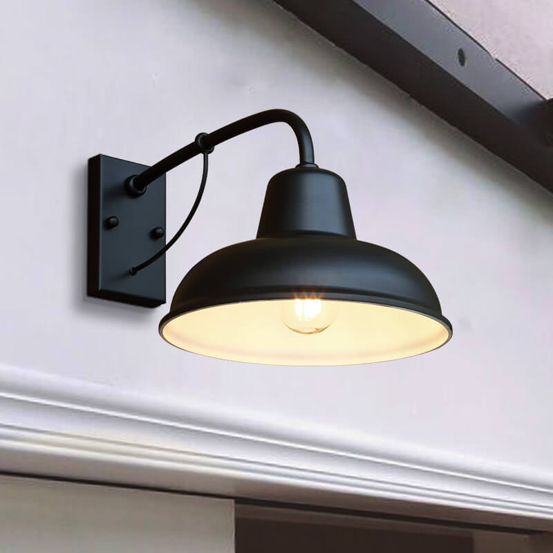 Industrial Iron Outdoor Wall Light – Weather-Resistant Single-Bulb Fixture for Patio, Porch & Garden – E26 Hardwired Sconce | Thomler
