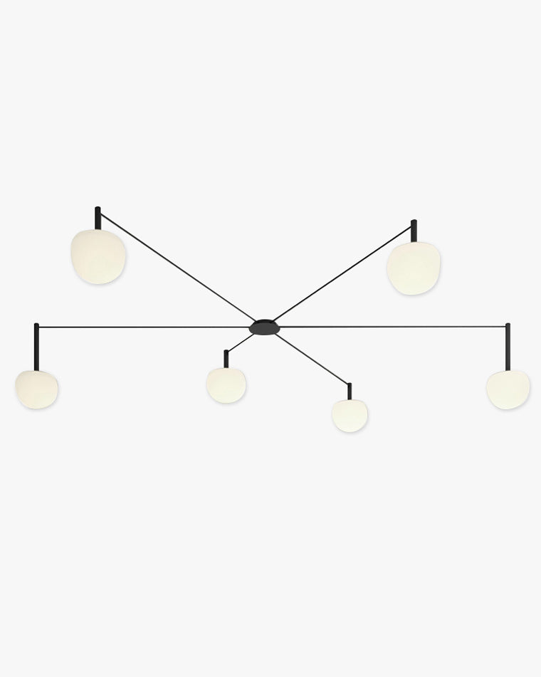 Ceiling Lamp Metal Glass Adjustable 120.0 cm White Living Room Bedroom Frosted Globe Pendant Lighting Modern Scandinavian Fixture | Thomler