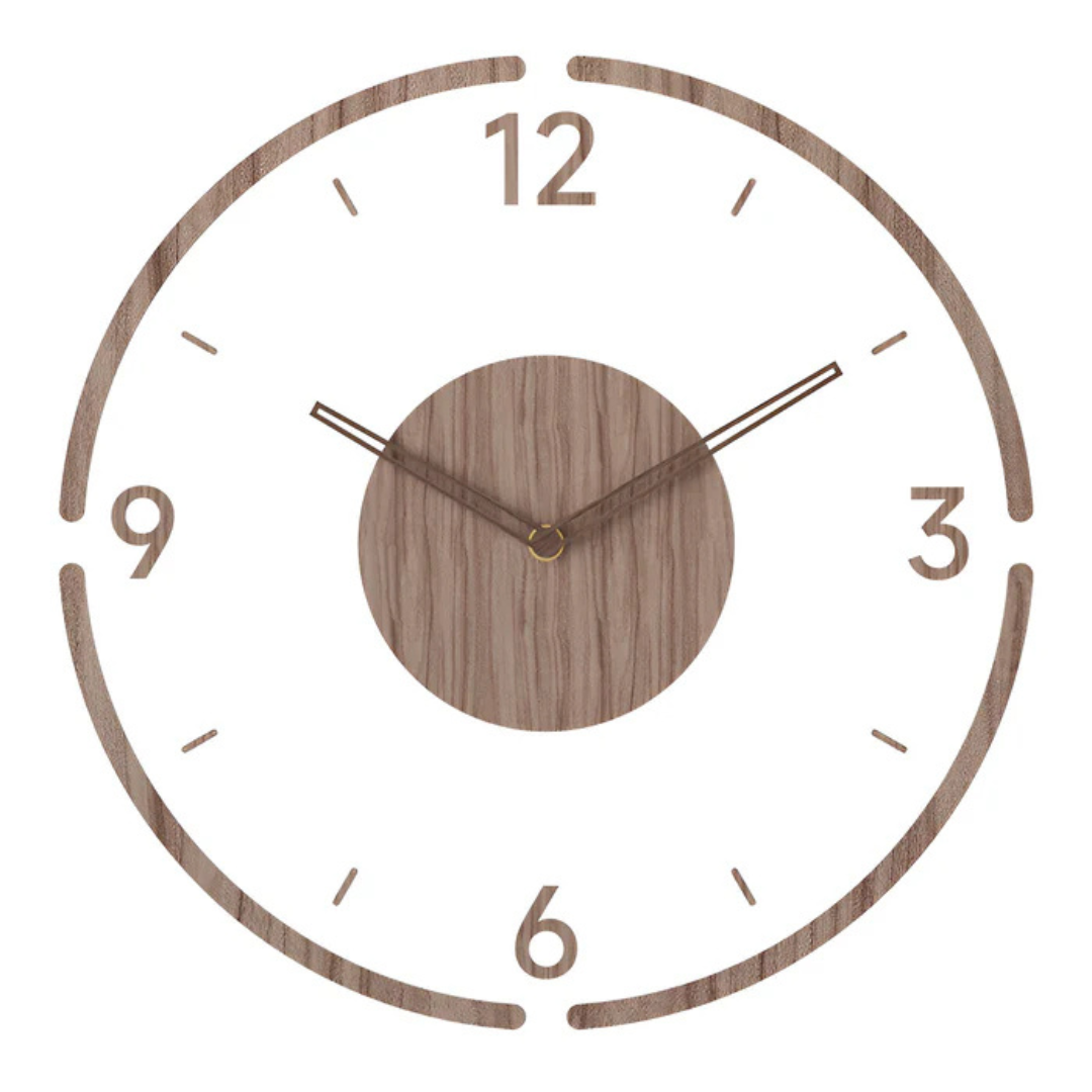 Whisper-Quiet Wall Clock with Wood & Acrylic Face – 12 in Silent Sweep Movement for Living Room, Bedroom & Office | Thomler