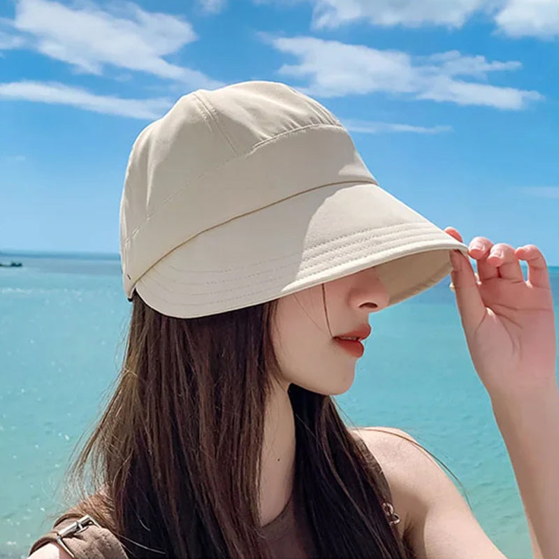 Women's Wide Brim Sun Hat – Foldable UV Protection with Adjustable Drawstring for Beach, Travel & Outdoor | Thomler
