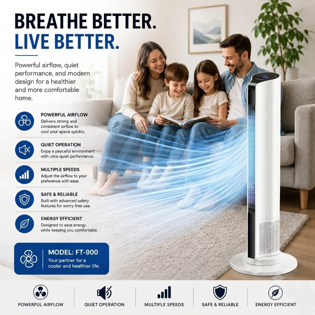 Compact Mobile AC Unit for Home & Office – Windowless Evaporative Cooler with Wheels & Timer | Thomler