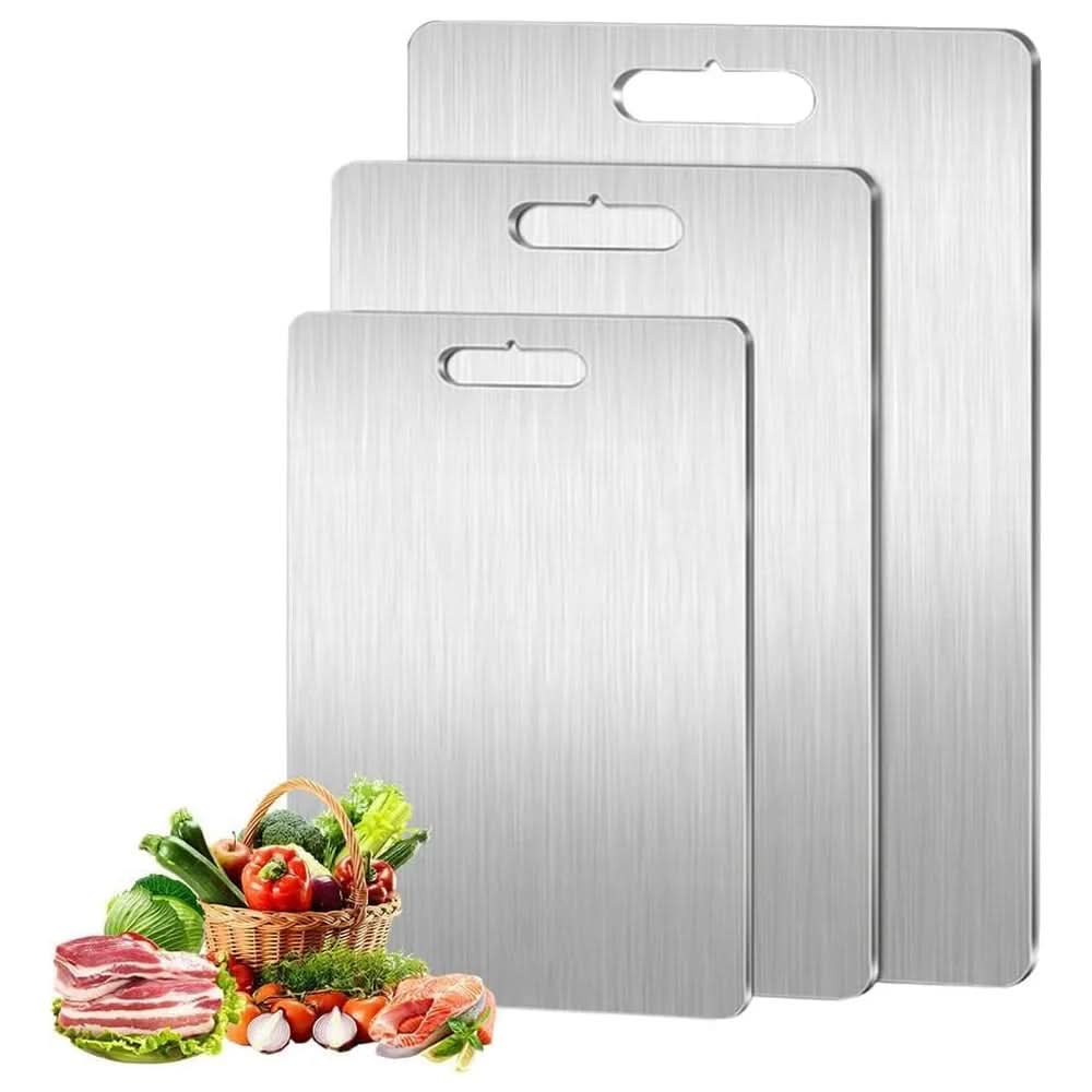 Cutting Board Stainless Steel 13.8 in x 9.8 in Hygienic Kitchen Prep Surface Multifunctional Durable Design | Thomler