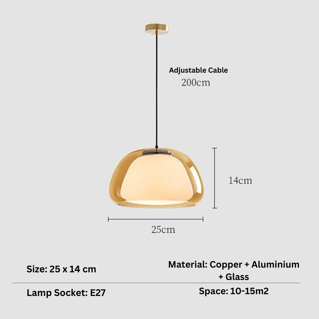 Translucent Globe Hanging Light Fixture Glass Dome Ceiling Lamp for Kitchen Island Dining Room Bedroom Modern | Thomler