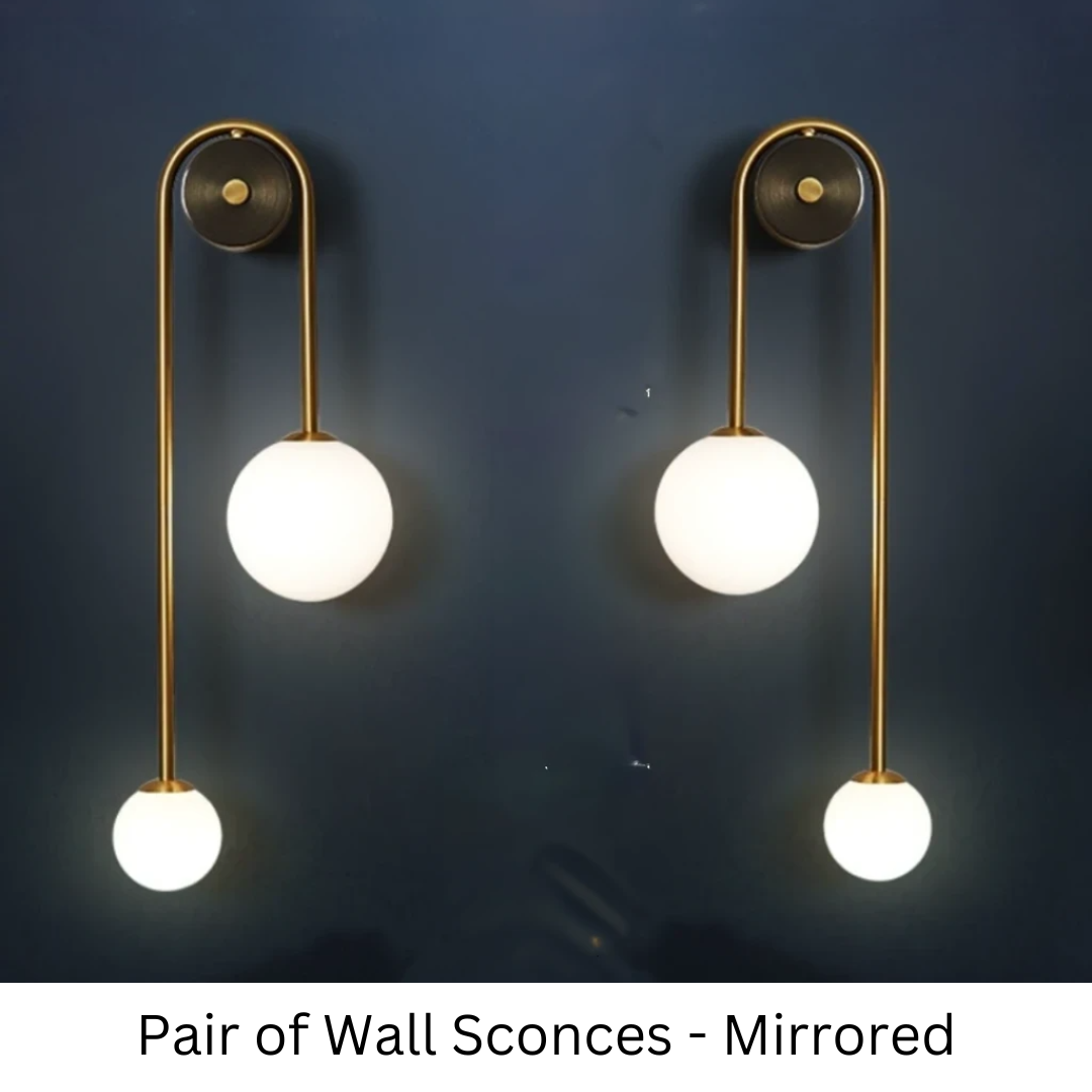 Glass Shade Wall Sconce Light with Brass-Finish Metal Frame for Hallway, Bedroom, Living Room & Bathroom Lighting | Thomler