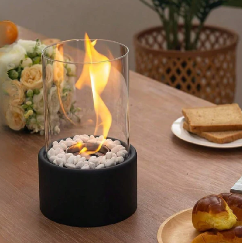 Tabletop Oil Lamp with Glass Chimney – Real Flame Ambient Lighting for Dinner Parties, Patios & Home Decor | Thomler