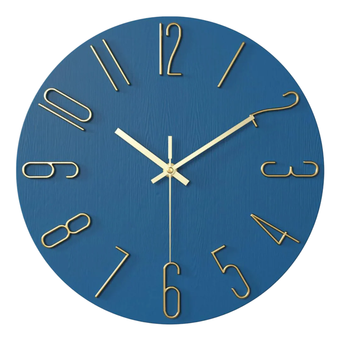 12-Inch Quartz Wall Clock – Minimalist Round Design for Home, Office, Bedroom & Kitchen – Silent Non-Ticking Battery Operated | Thomler