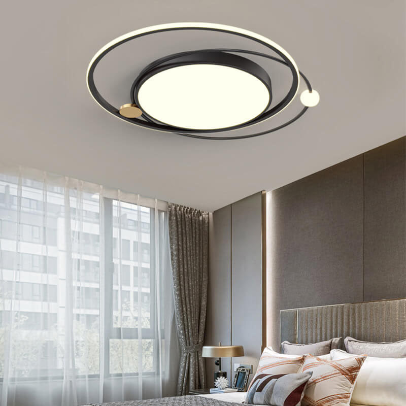 LED Ceiling Light Flush Mount Round Modern Circle Fixture Black White Gold 3000K 5000K for Bedroom Living Room Kitchen | Thomler