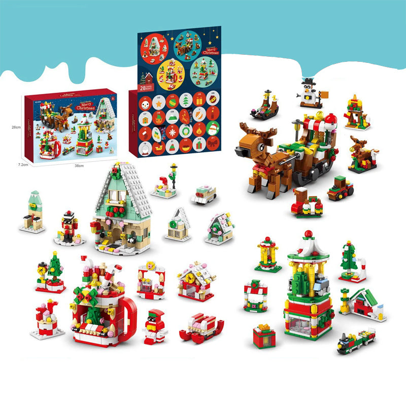 Holiday Countdown Building Block Advent Calendar for Kids 24 Days Creative Construction Surprise Set Daily Holiday Model Activity STEM | Thomler