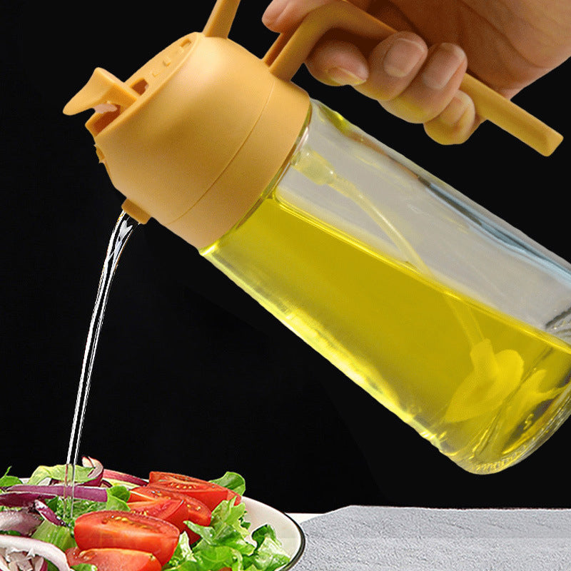 Glass Oil Mister and Pouring Bottle for Cooking – Dual-Function Sprayer with Wide Mouth, 16 oz Capacity – Leak-Proof Kitchen Dispenser for | Thomler