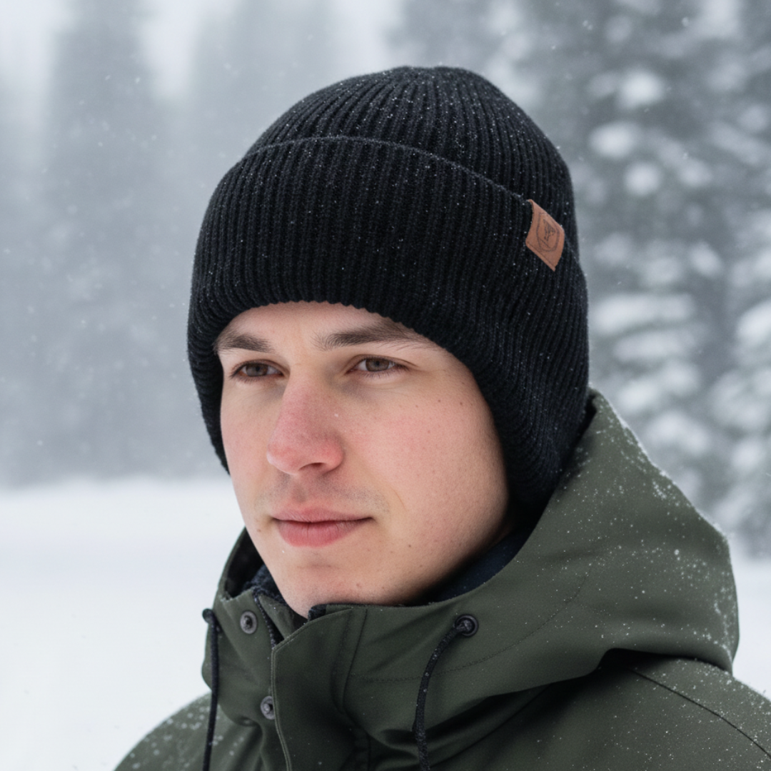 Fleece-Lined Knit Hat with Ear Flaps for Winter Outdoor Activities – Thermal Beanie for Skiing, Hiking, Cycling | Thomler