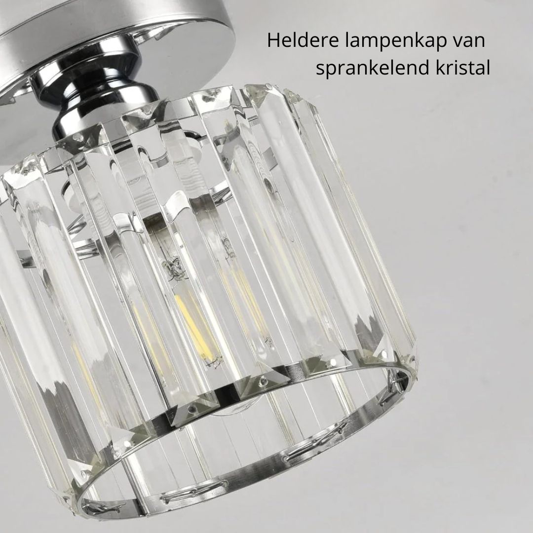 Ceiling Light Crystal Brass E27 Compact Hallway Bedroom Living Room Flush Mount Lighting Fixture | Thomler