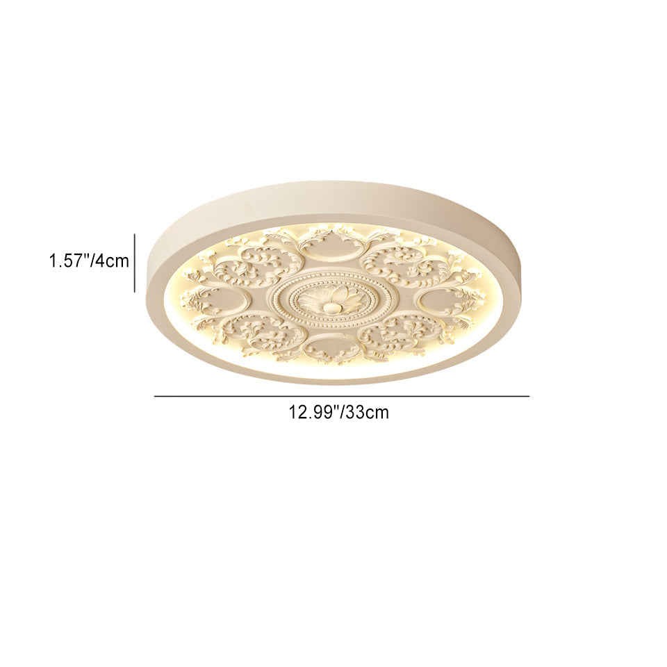 Flush Mount Ceiling Light Iron Acrylic 12.99 in White Living Room Bedroom Minimalist Built-in LED Dimmable Lighting | Thomler