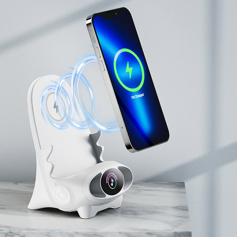 Wireless Phone Charging Stand 15W Qi Fast Charger Desktop Holder with Sound Amplifier for iPhone Android Horizontal Vertical Mount | Thomler