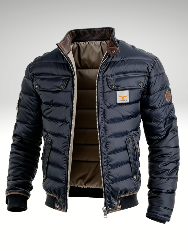 Insulated Quilted Work Jacket with Corduroy Collar for Men – Cold Weather Outdoor Coat | Thomler