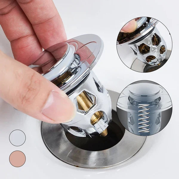 Pop-Up Drain Strainer Basket for Kitchen & Bathroom Sinks – Catches Hair, Food, Debris – Easy-Clean Mesh Filter Trap – Stainless Steel | Thomler