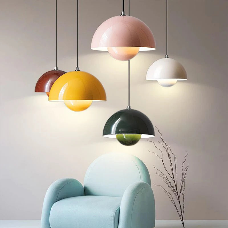 Pendant Light Metal Flowerpot Shade 23.0 cm Multi Colour Dining Room Kitchen Island Hanging Ceiling Lamp Adjustable Cable E26 | Thomler