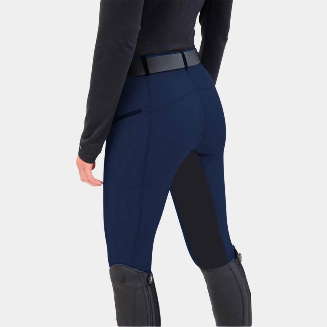Women's Stretch Equestrian Riding Pants with Contrast Panels & Zip Pockets for Horse Riding | Thomler