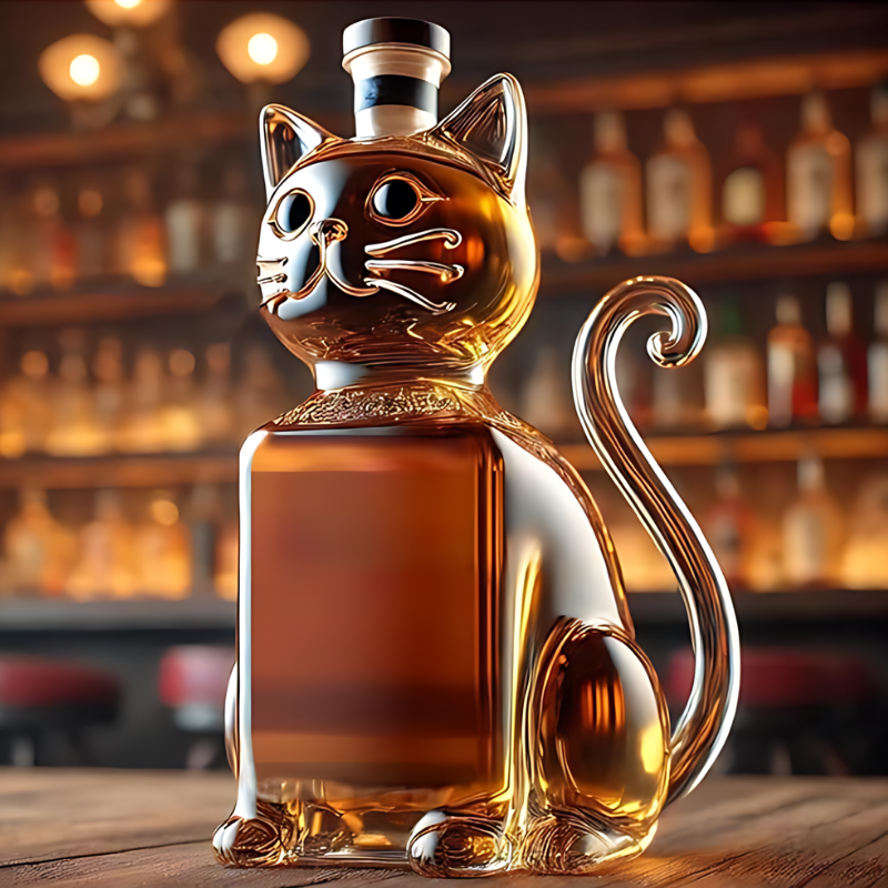 Decorative Glass Animal Bottle – Unique Figurine Decanter for Home Bar & Gifting | Thomler