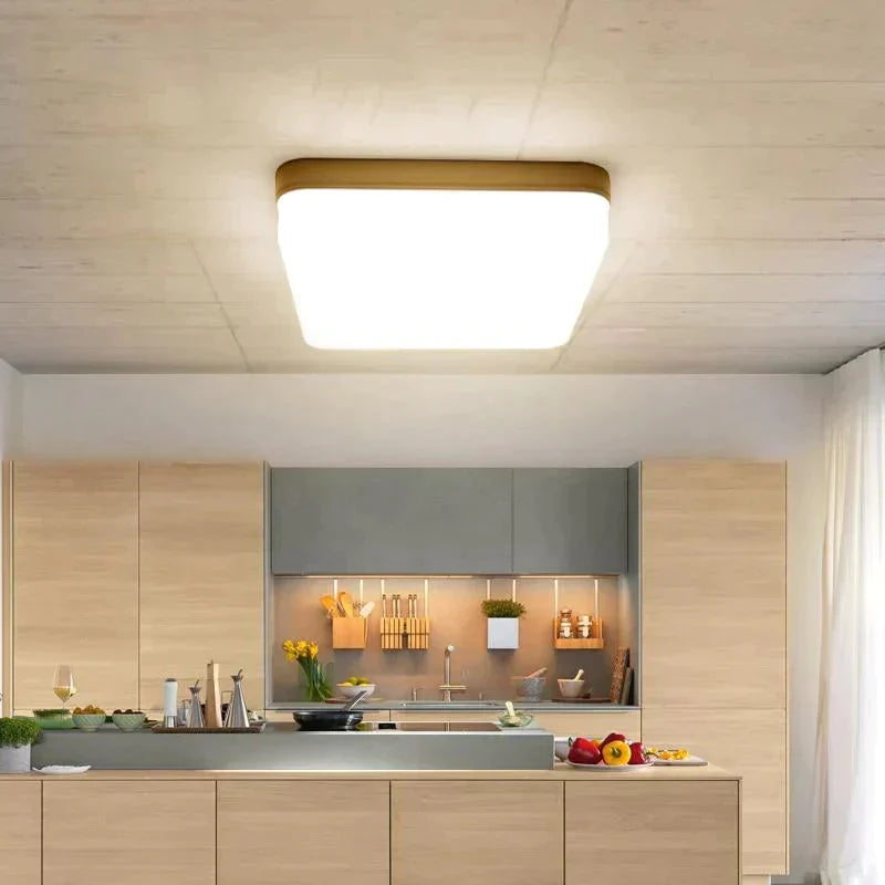 Low-Profile Square Flush-Mount LED Ceiling Light – Slim ABS Panel for Kitchen, Bedroom, Hallway & Office – 18W to 48W – Warm or Cool White | Thomler