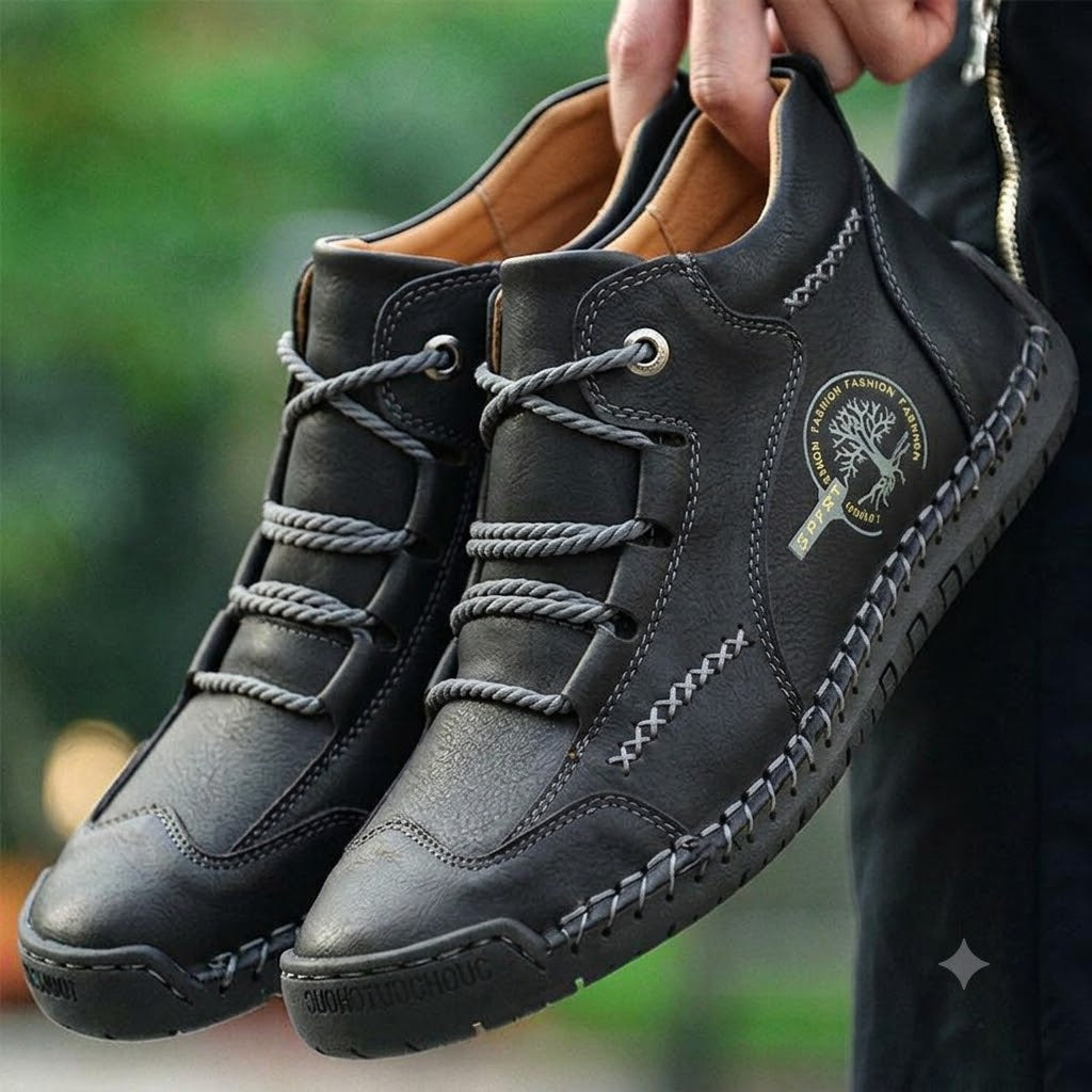 Supportive Leather Boots for Men with Cushioned Arch Support & Slip-Resistant Outsole for Everyday Comfort & Travel | Thomler