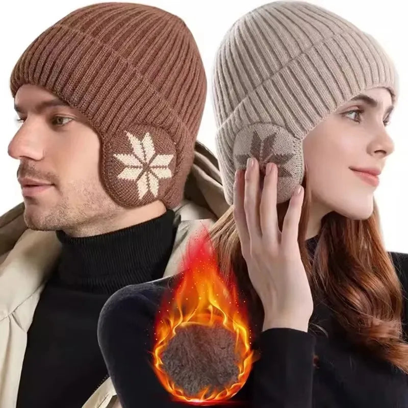 Ribbed Fleece-Lined Winter Hat with Built-In Ear Flaps for Men & Women | Thomler