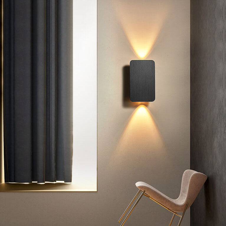 2-Light Aluminum Wall Sconce Modern Flat Rectangular LED Fixture for Bedroom, Hallway & Living Room | Hardwired Mount Lighting | Thomler