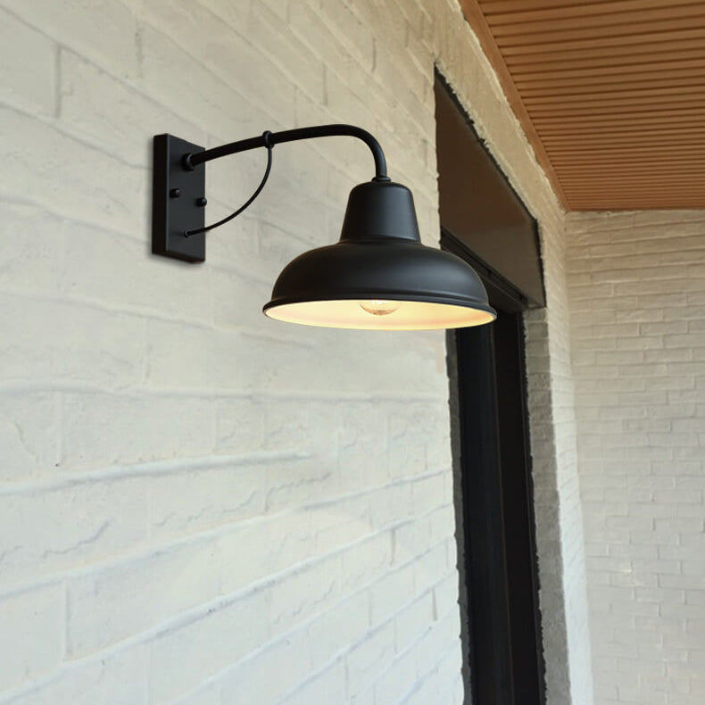 Industrial Iron Outdoor Wall Light – Weather-Resistant Single-Bulb Fixture for Patio, Porch & Garden – E26 Hardwired Sconce | Thomler