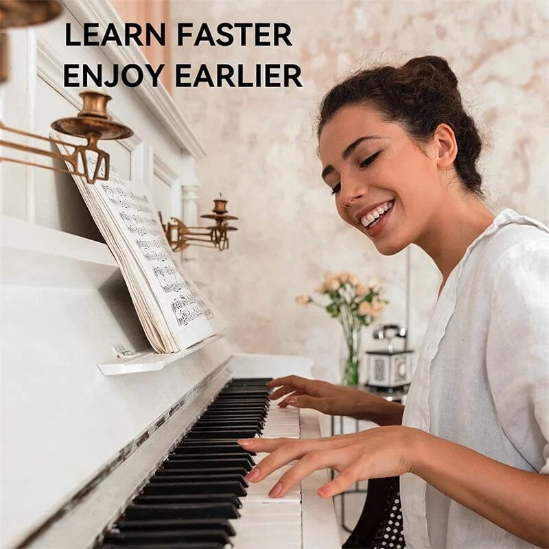 Removable Silicone Piano Key Note Labels for 88-Key Keyboards | Beginner Learning Aid with Staff Notation | Quick-Install Teaching Guide for Grand, Up