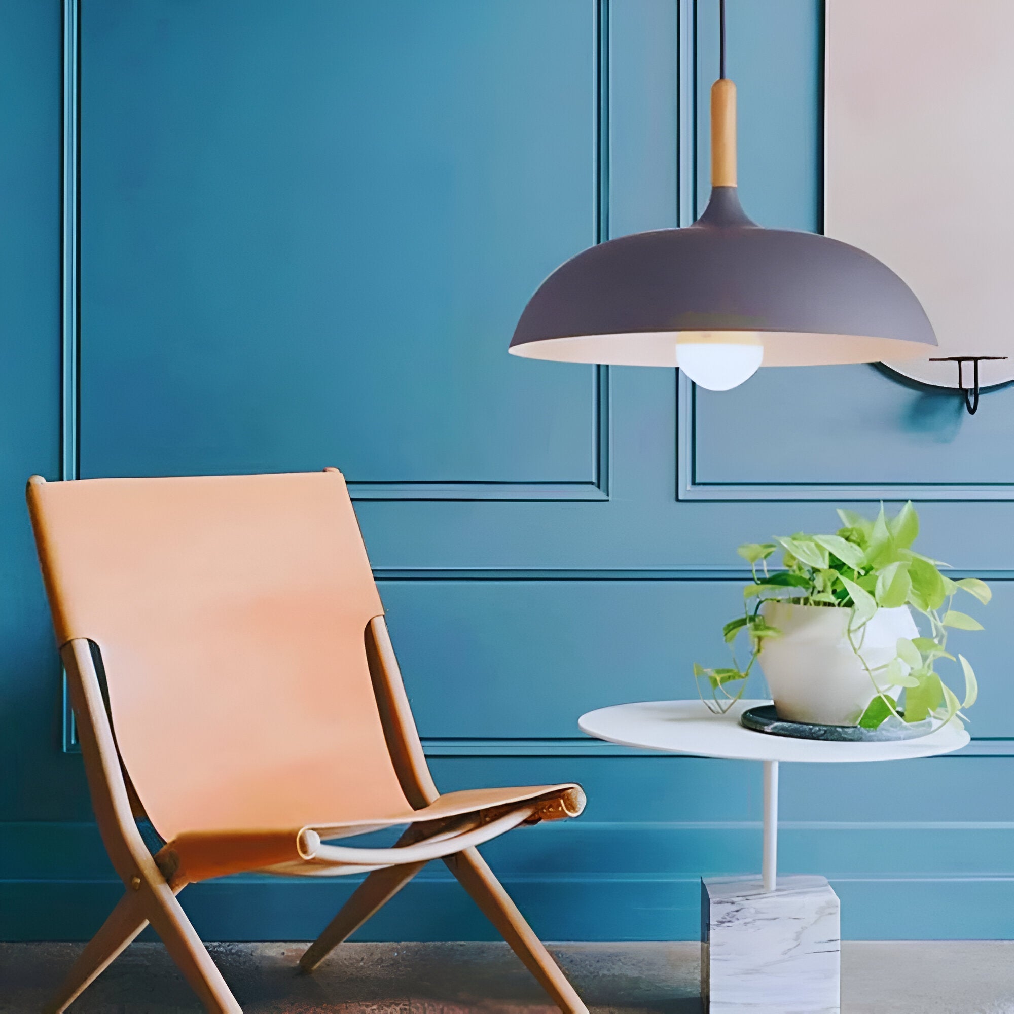 Pendant Light Wood Iron Shade Ø35.0–60.0 cm Dining Room Kitchen Island Japandi Scandinavian Hanging Ceiling Lamp E27 | Thomler