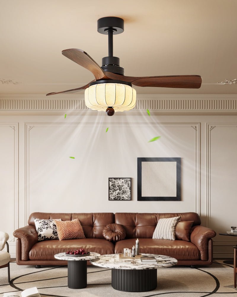 Retro Farmhouse Ceiling Fan with Integrated LED Light & Remote – 36"/42"/52" – 6 Speeds | Thomler