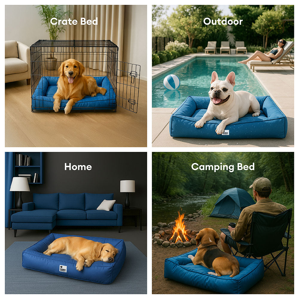 Raised-Edge Bolster Dog Bed with Joint-Relief Foam & Liquid-Proof Cover for Large Breeds | Thomler