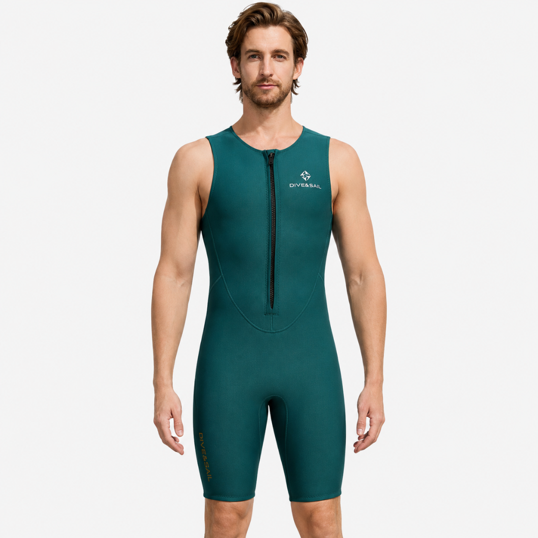 Sleeveless Shorty Wetsuit – 2mm Neoprene for Warm Water Swimming & Surfing | Thomler