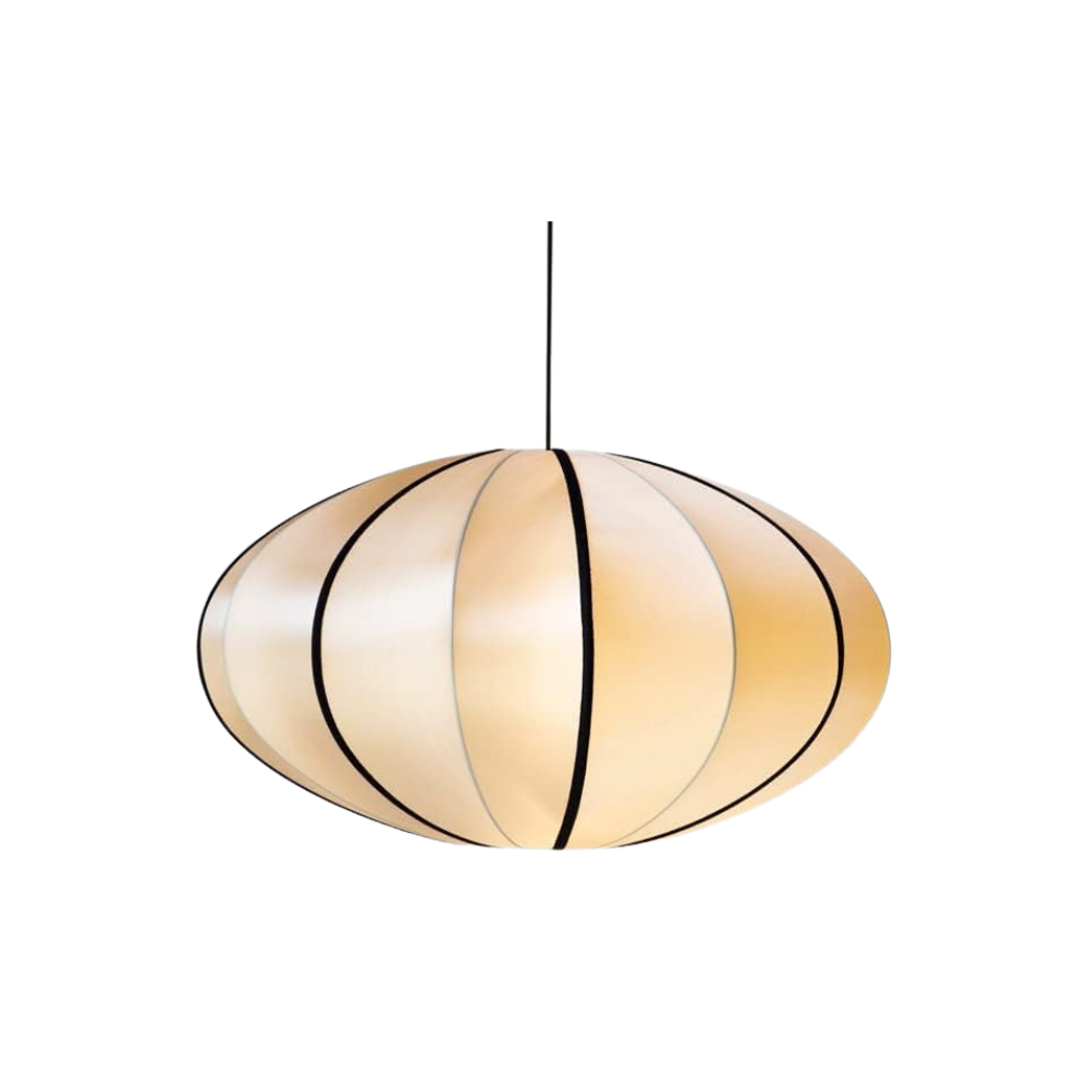 Pendant Light Silk 15.7 in Pumpkin Shade White Dining Room Bedroom Hanging Ceiling Lamp E27 Soft Ambient Lighting Adjustable Cord | Thomler
