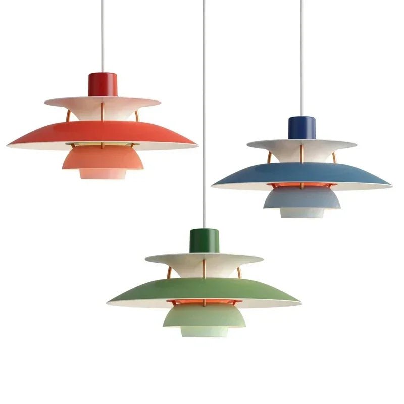Pendant Light Alloy E27 Green Dining Room Scandinavian Layered Ceiling Hanging Living Room Ambient Lighting | Thomler