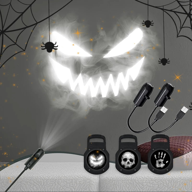 Spooky Skull LED Night Light – Motion-Pattern Projector for Haunted Atmosphere & Seasonal Vibes | Thomler