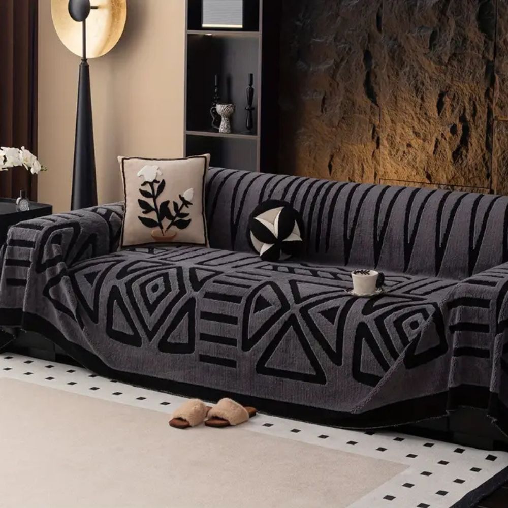 Sofa Throw Blanket with Non-Slip Grip — Jacquard Weave Pet-Proof Furniture Protector for Sectionals, Couches & Loveseats | Thomler