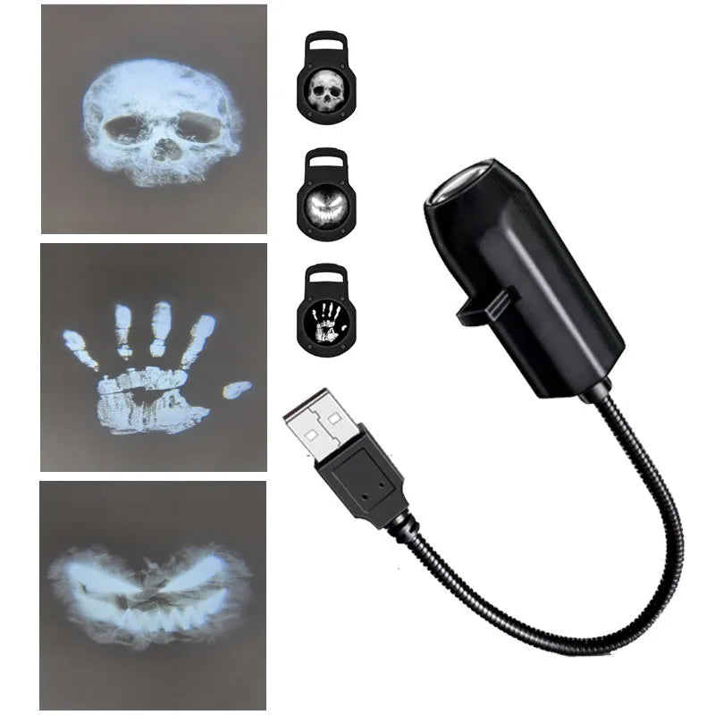 Spooky Skull LED Night Light – Motion-Pattern Projector for Haunted Atmosphere & Seasonal Vibes | Thomler