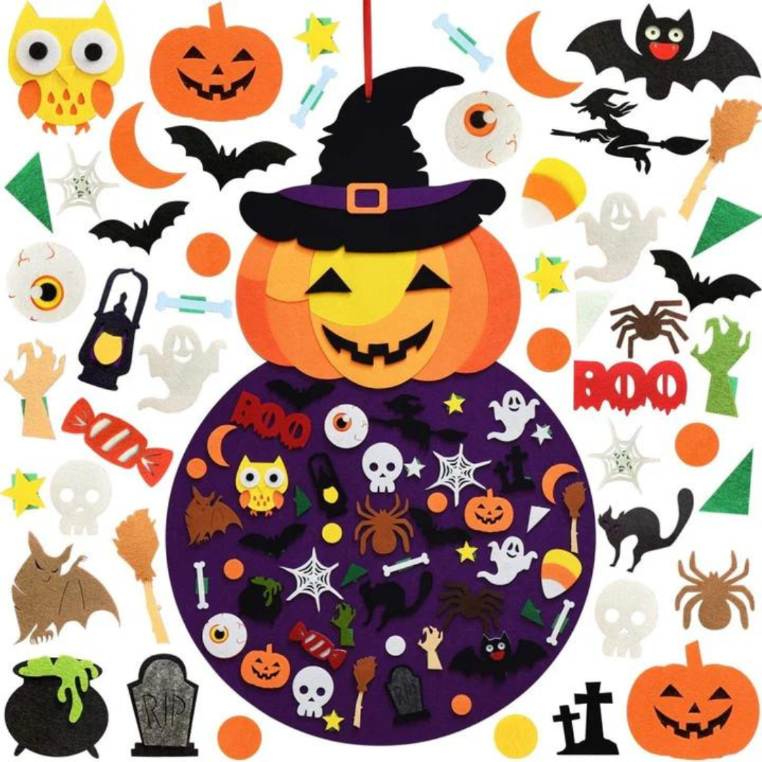 Reusable Felt Activity Board – 50+ Halloween Characters for Kids Ages 3+ | Thomler