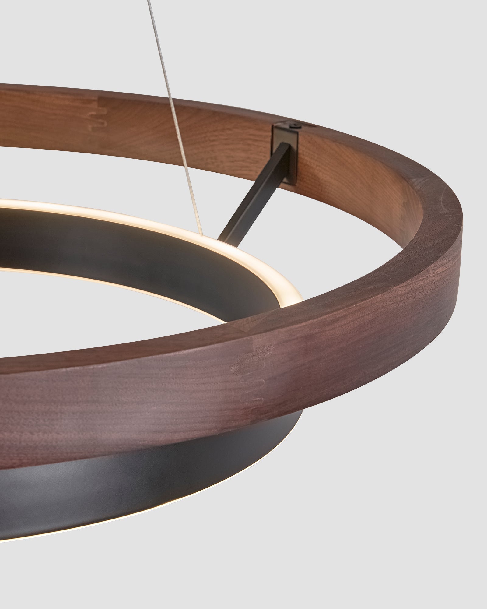 Pendant Light Wood Ring 60.0 cm (23.6") LED Dining Room Adjustable Hanging Ceiling Chandelier Modern Farmhouse Kitchen Island | Thomler