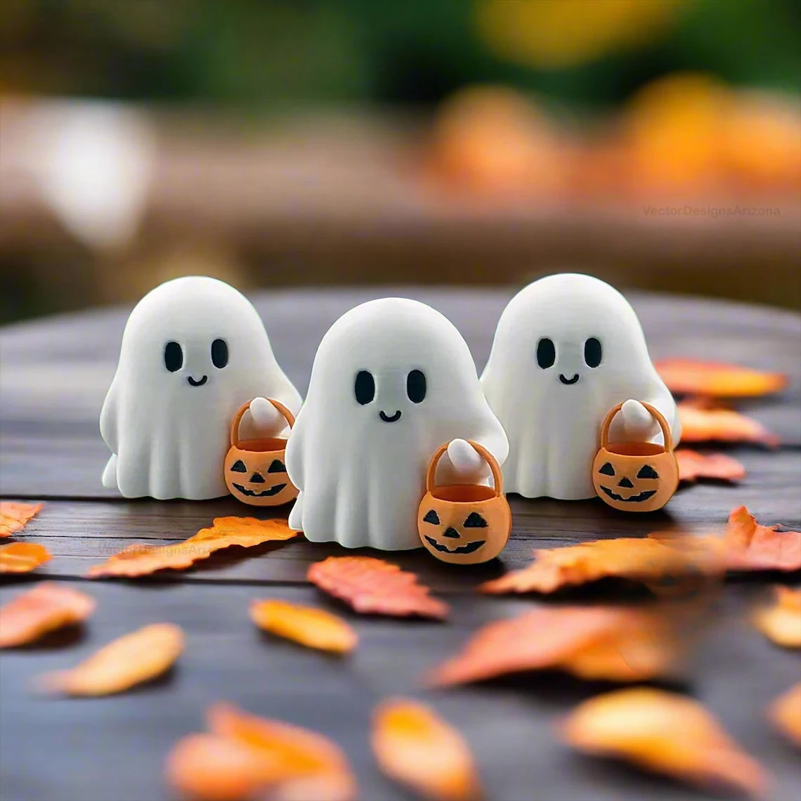 Miniature Resin Phantom Trio Desktop Figurines for Autumn Display & October Festivities | Thomler