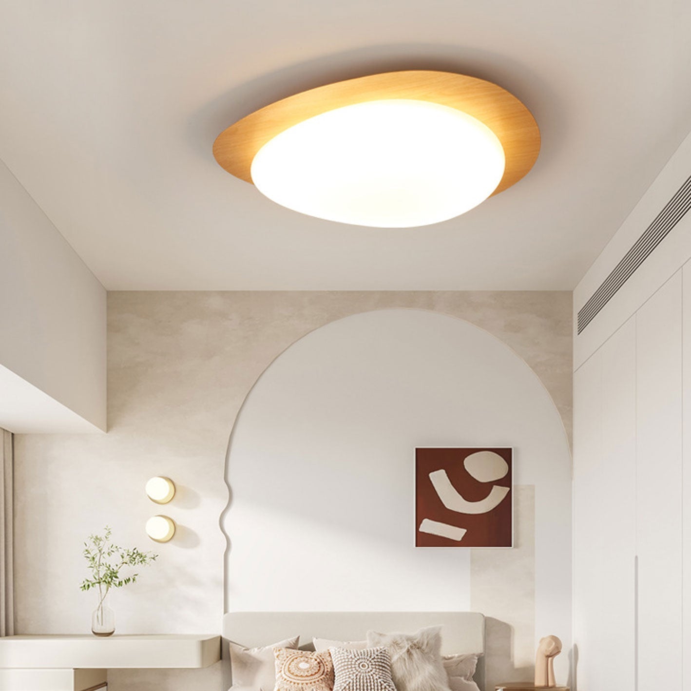 Flush Mount Ceiling Light Iron Acrylic 15.4 in Small Hallway Living Room Bedroom Adjustable LED Lighting | Thomler