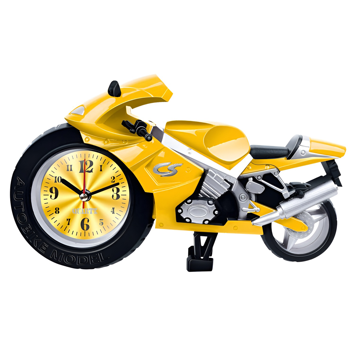 Motorcycle Alarm Clock Decorative Racing Bike Tabletop Timepiece for Bedroom Office Kids Room Unique Biker Gift | Thomler